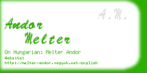 andor melter business card